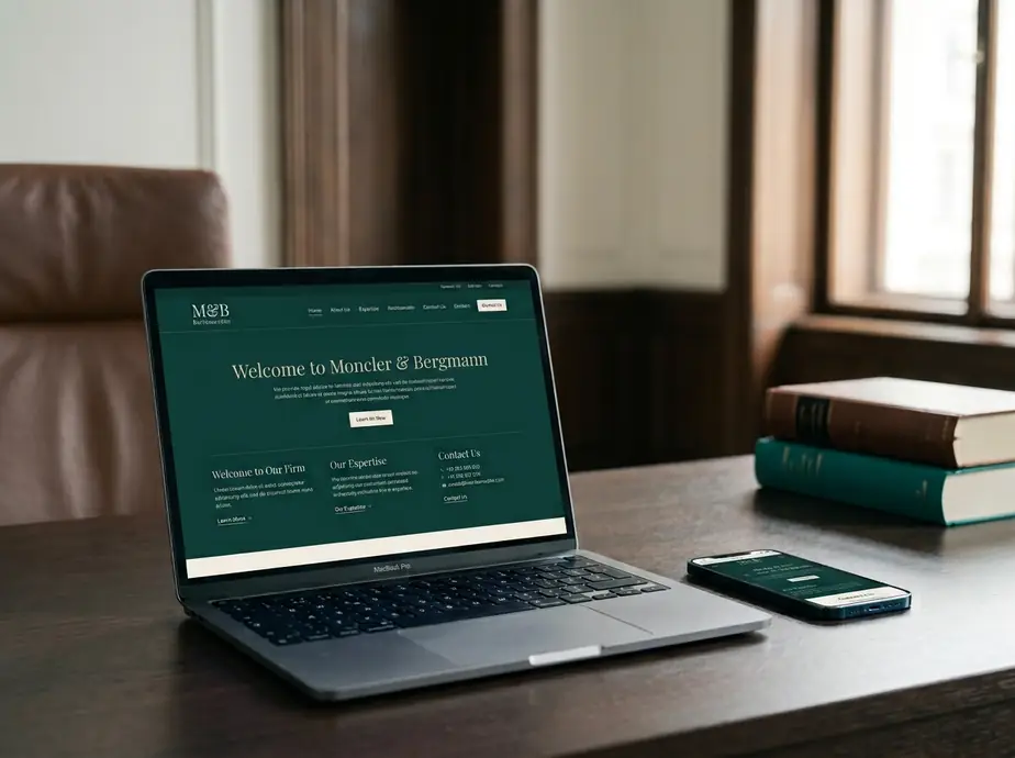Kanzlei-Website auf Desktop und Smartphone